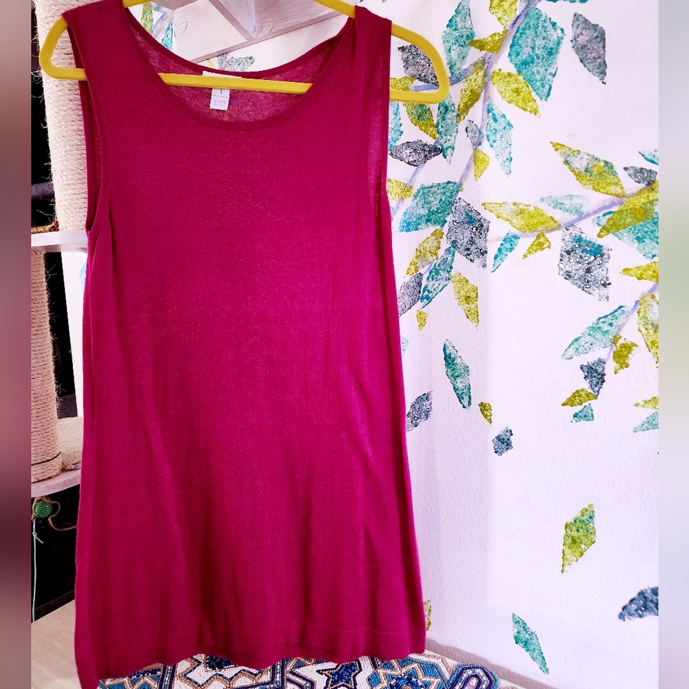 Chico’s Deep Pink Sweater Tunic Size 1 (M)